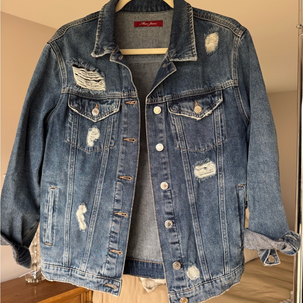 Mavi Distressed Blue Denim Jacket, sz S